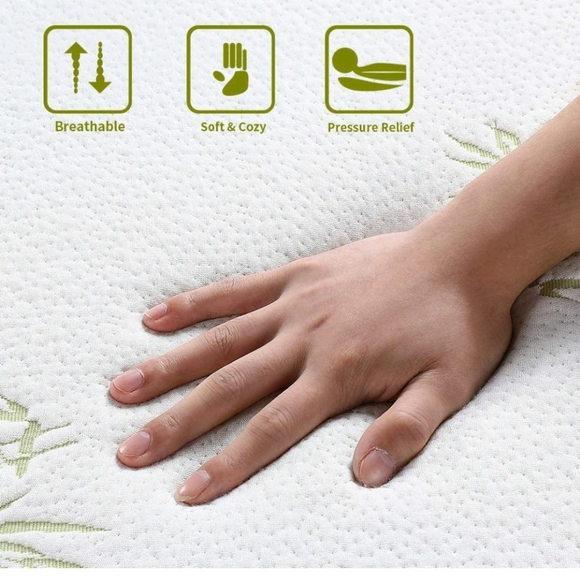 Folding Mattress, Inofia Memory Foam Tri-fold Mattress with Ultra Soft Removable - Picture 4 of 5